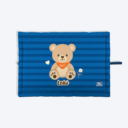 HUFT Personalised Bear Hug Mat For Dog & Cat - Blue - Heads Up For Tails