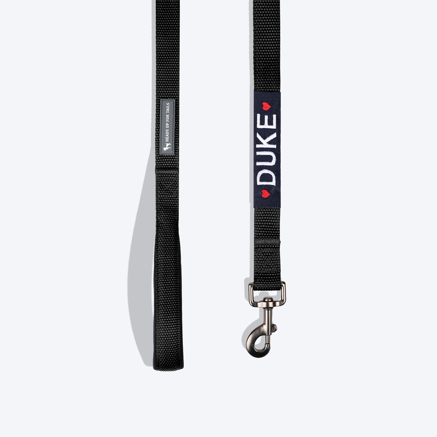 HUFT Personalised Basics Leash For Dog - Classic Black - Heads Up For Tails