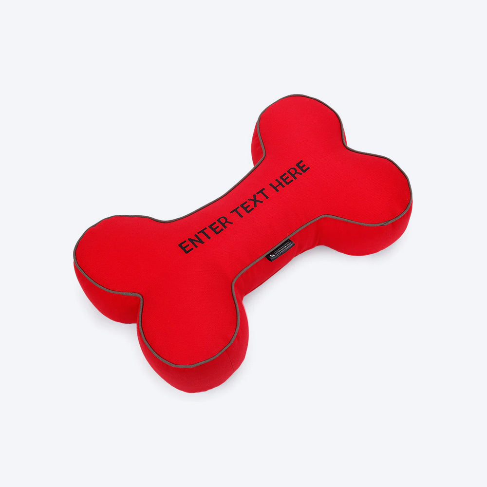 HUFT Personalised Bone Cushion- Red_02