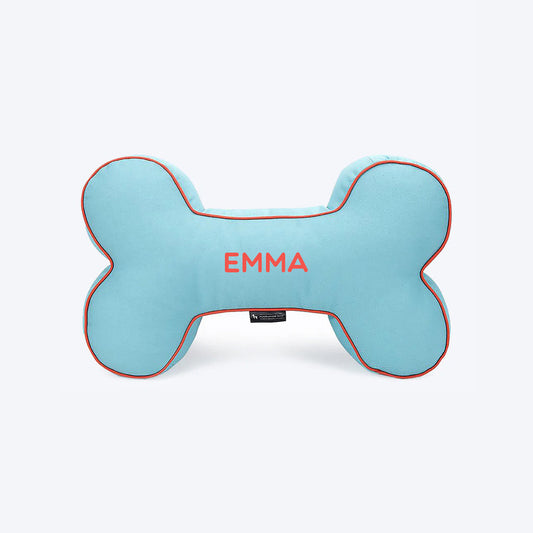 HUFT Personalised Bone Cushion- Turquoise - Heads Up For Tails