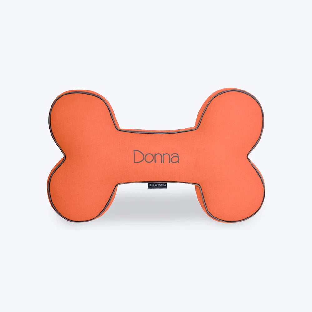 HUFT Personalised Bone Shaped Cushion (in multiple color options) - Heads Up For Tails