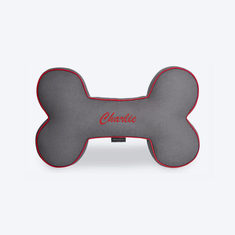 HUFT Personalised Bone Shaped Cushion (in multiple color options) - Heads Up For Tails