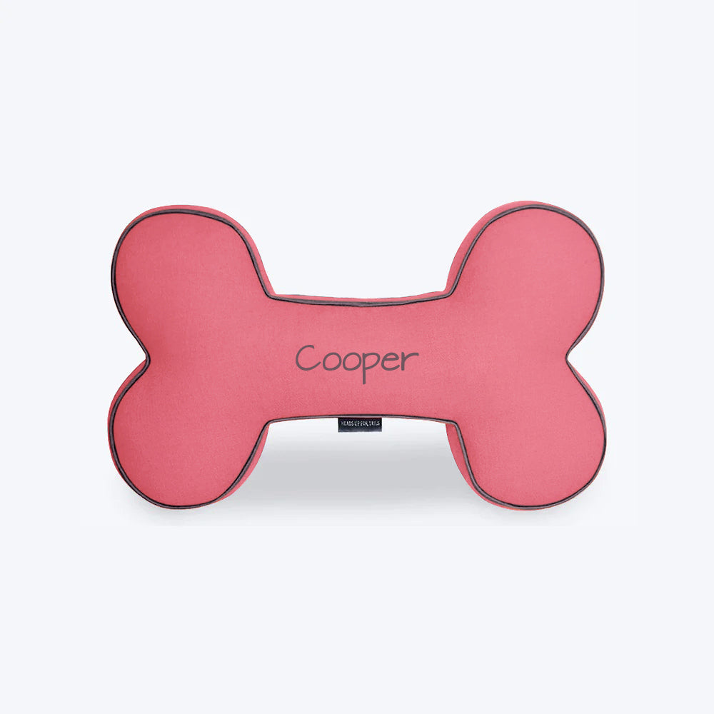 HUFT Personalised Bone Shaped Cushion (in multiple color options) - Heads Up For Tails