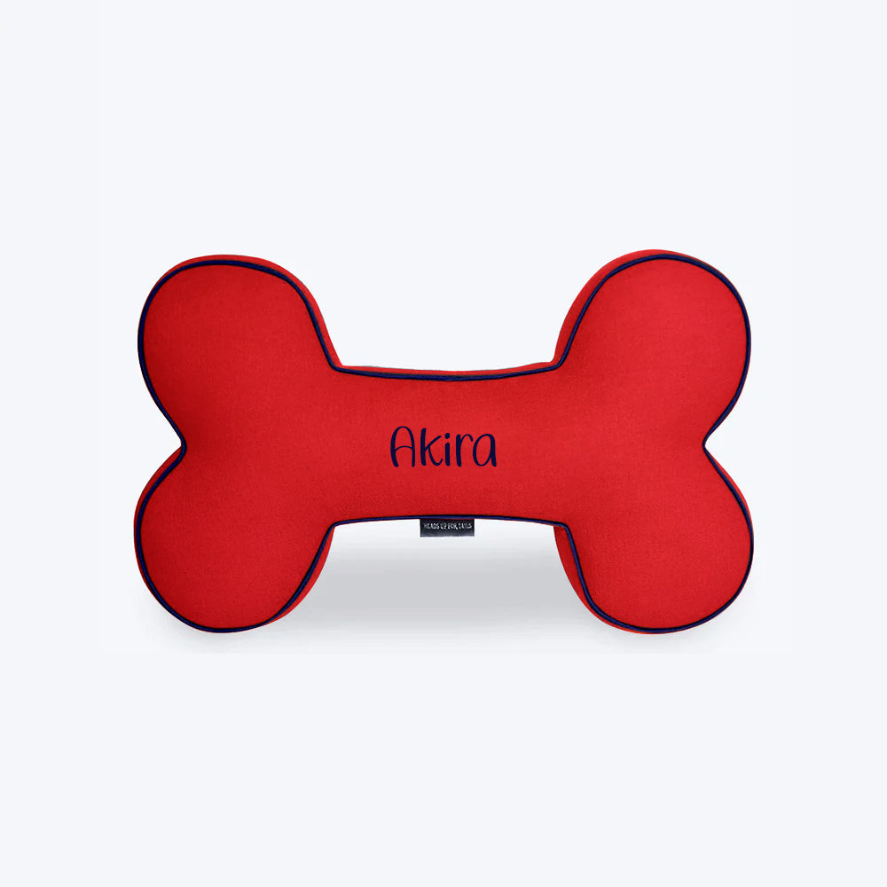HUFT Personalised Bone Shaped Cushion (in multiple color options) - Heads Up For Tails