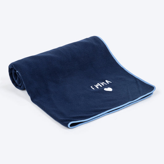 HUFT Personalised Snuggle Blanket For Dog & Cat - Navy - Heads Up For Tails