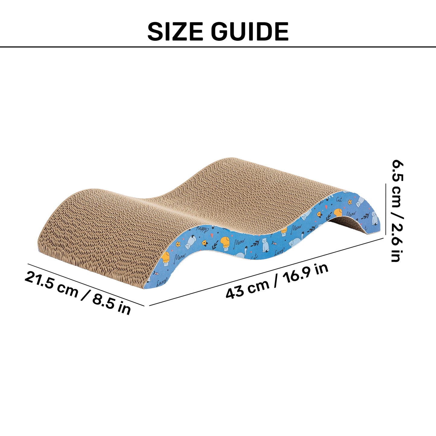 HUFT Purrwave Scratcher For Cat - Blue