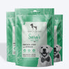 Sara's Doggie Treats Chicken Jerky with Spinach, 70 g, featuring a green packaging and images of spinach and jerky pieces.