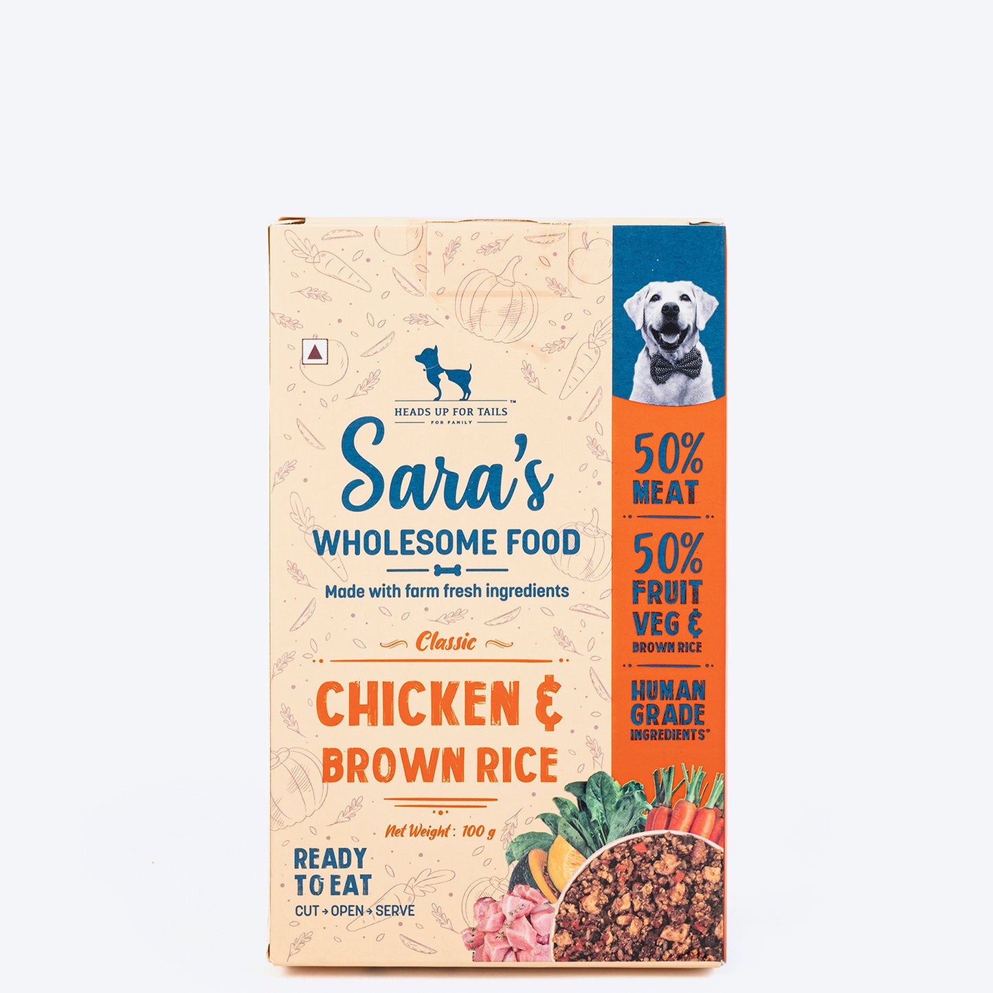 HUFT Wholesome Chicken, Brown Rice Food & Pumpkin Flavour Treats Combo For Dog - Heads Up For Tails
