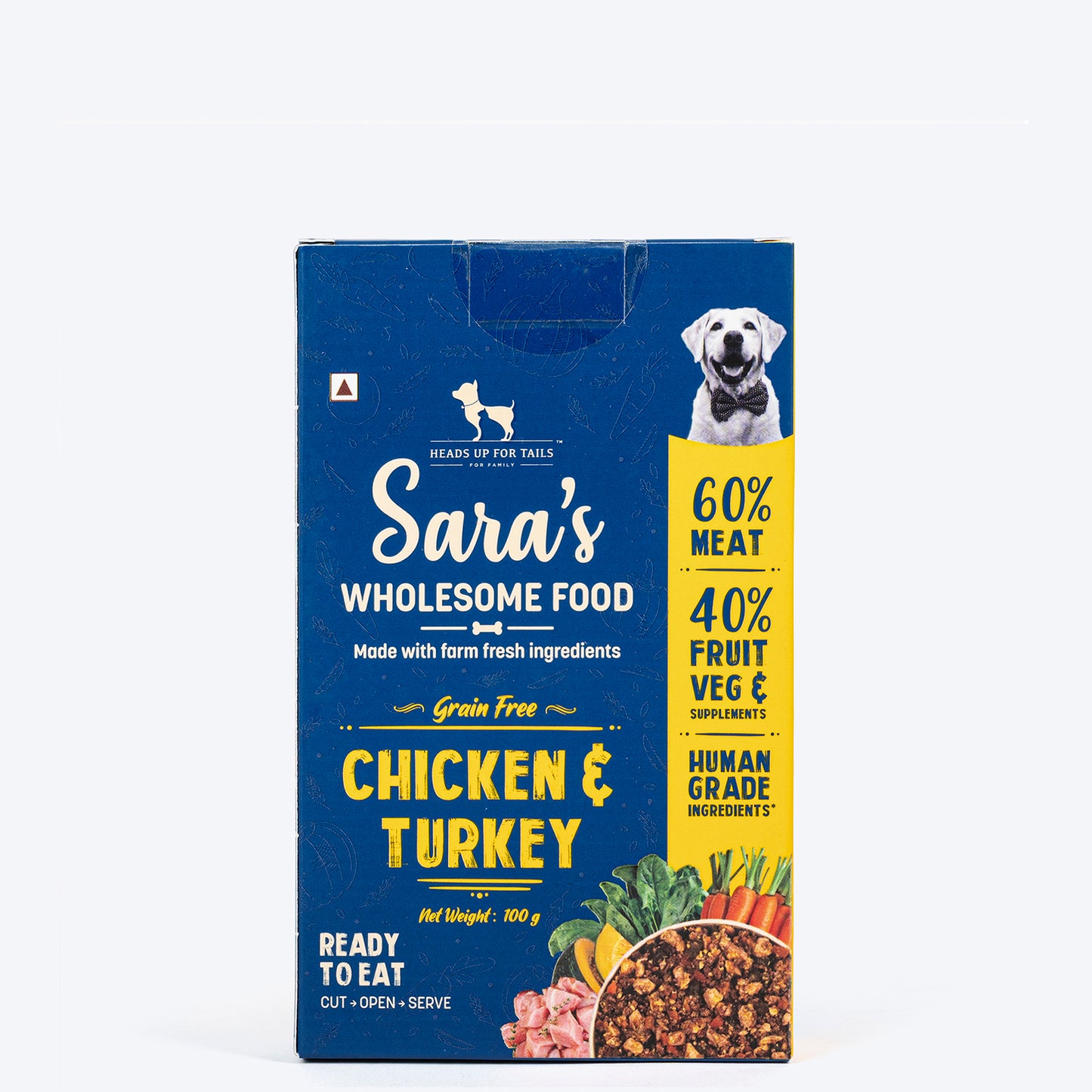 HUFT Wholesome Turkey Food & Chicken Jerky Treats Combo For Dog - Heads Up For Tails