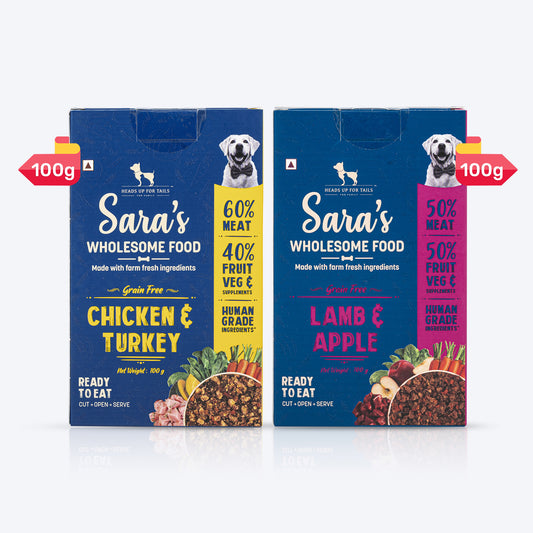 HUFT Sara's Wholesome Grain-Free Dog Food Combo (2 x 100 g) - Heads Up For Tails