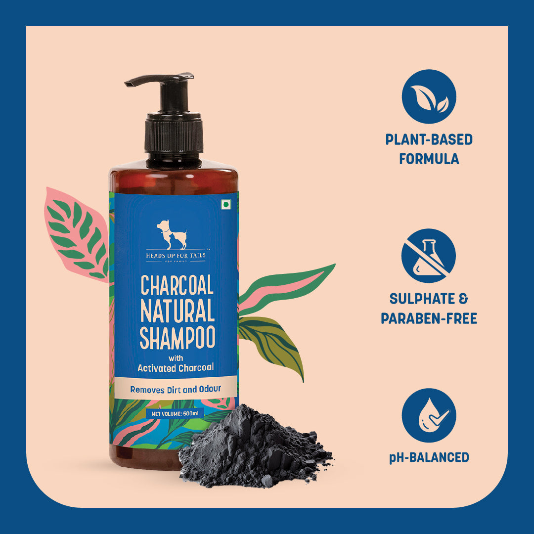 HUFT Natural Activated Charcoal Shampoo For Dogs - Heads Up For Tails
