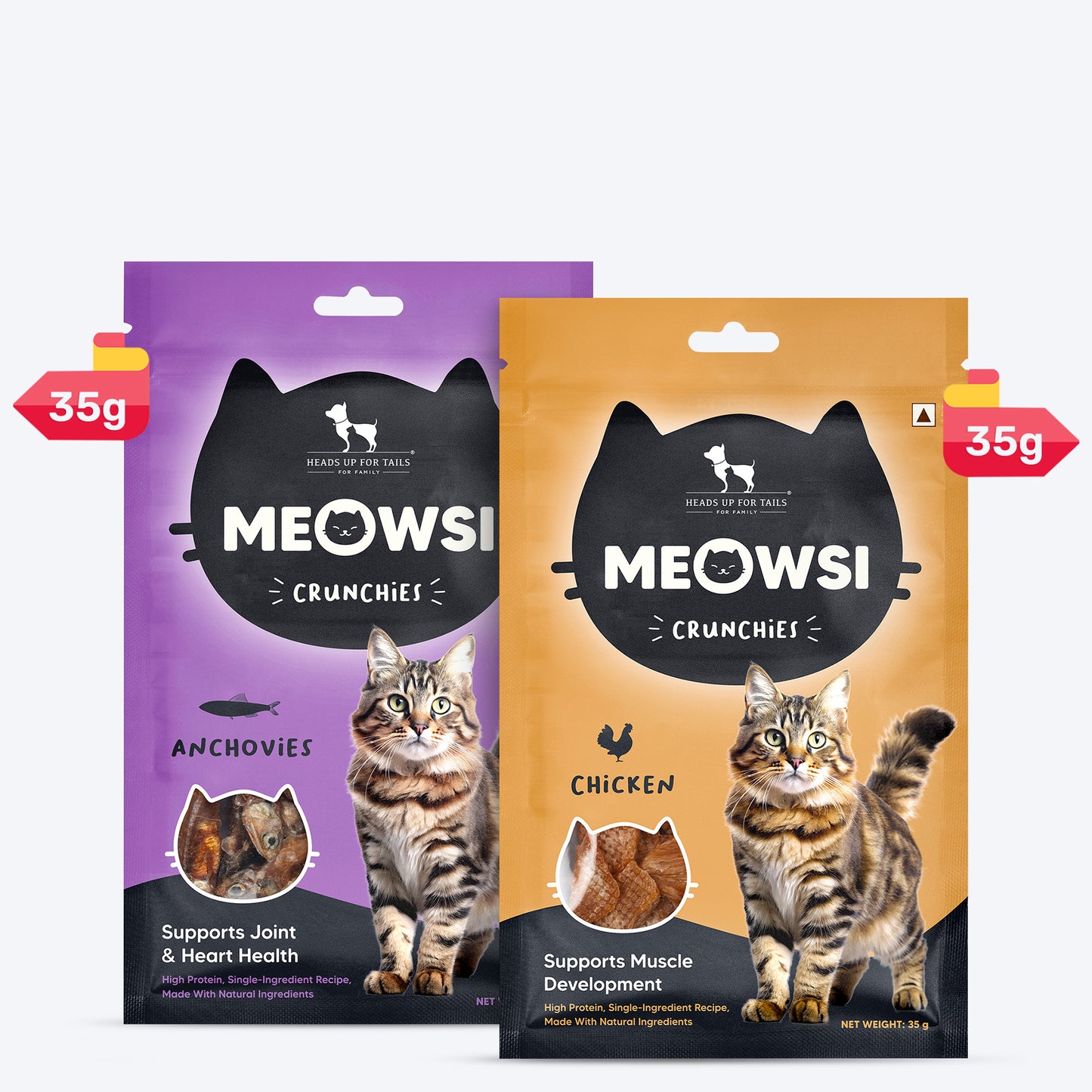 Meowsi by HUFT Surf & Turf Bites Cat Treats Combo - Heads Up For Tails