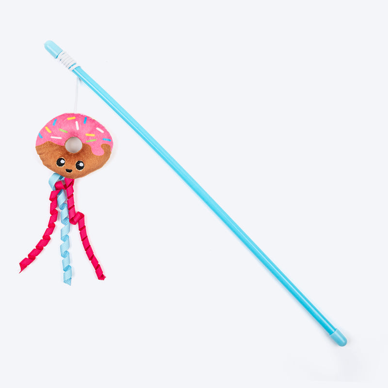 HUFT Donut Delight Wand Toy for Cat – Red & Brown - Heads Up For Tails
