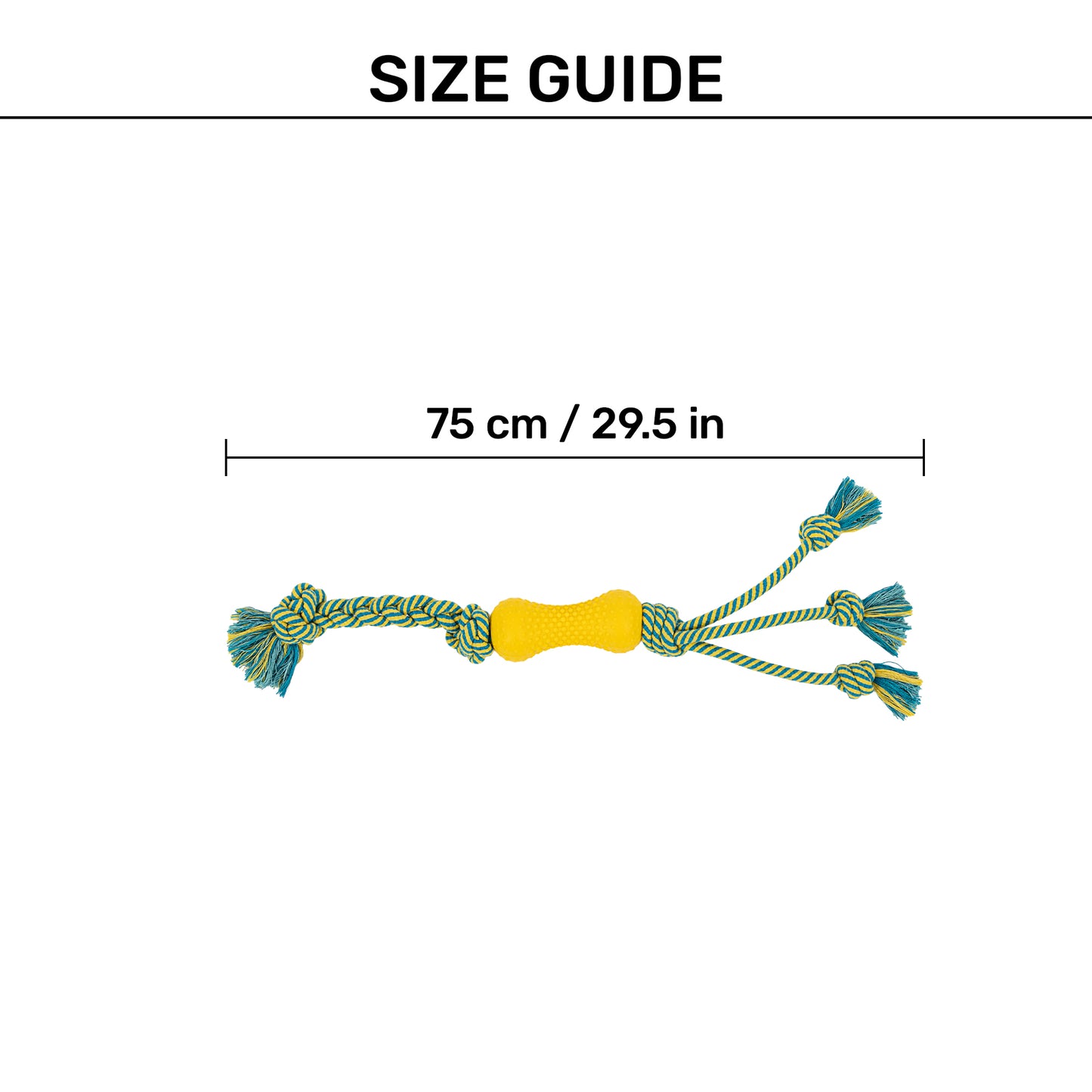 HUFT Tuggables Silly Strings Rope Toy For Dog - Blue & Yellow