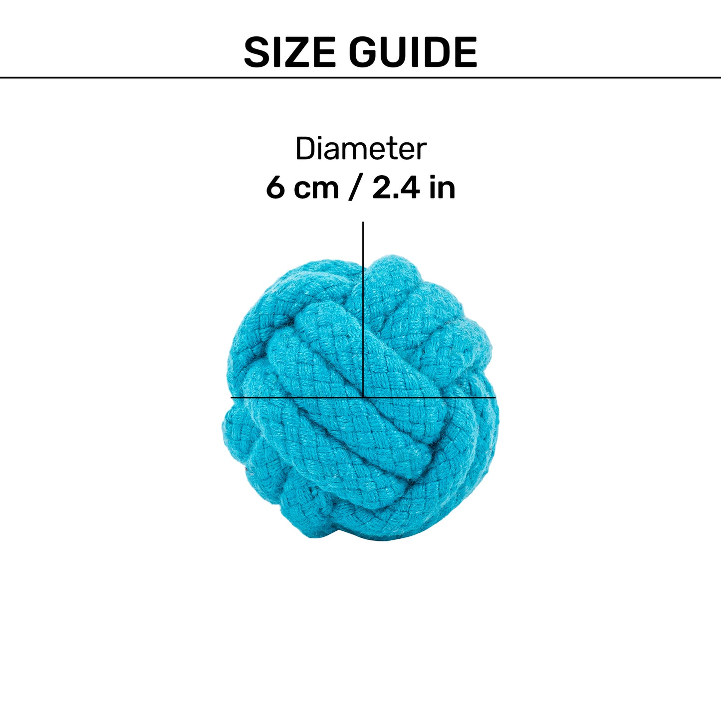 HUFT Classic Knotted Rope Ball Toy For Dog - Blue