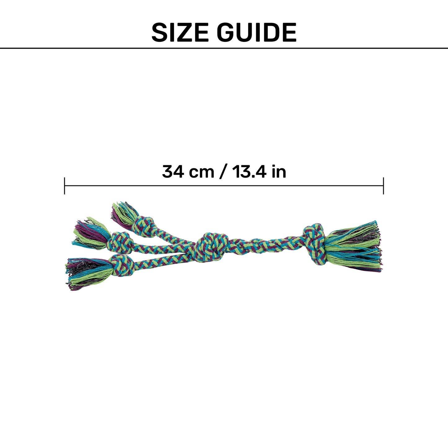 HUFT Triple Tangle Rope Toy For Dog - Multicolour - Heads Up For Tails