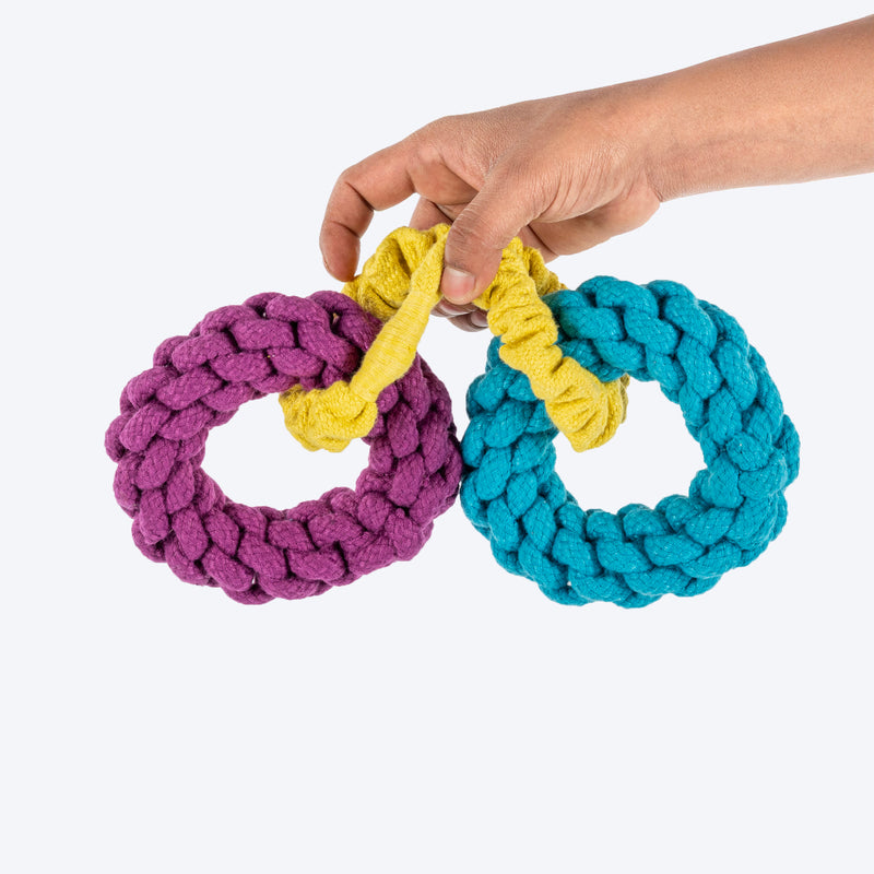 HUFT Hoop-De-Loop Rope Toy For Dog - Multicolour - Heads Up For Tails