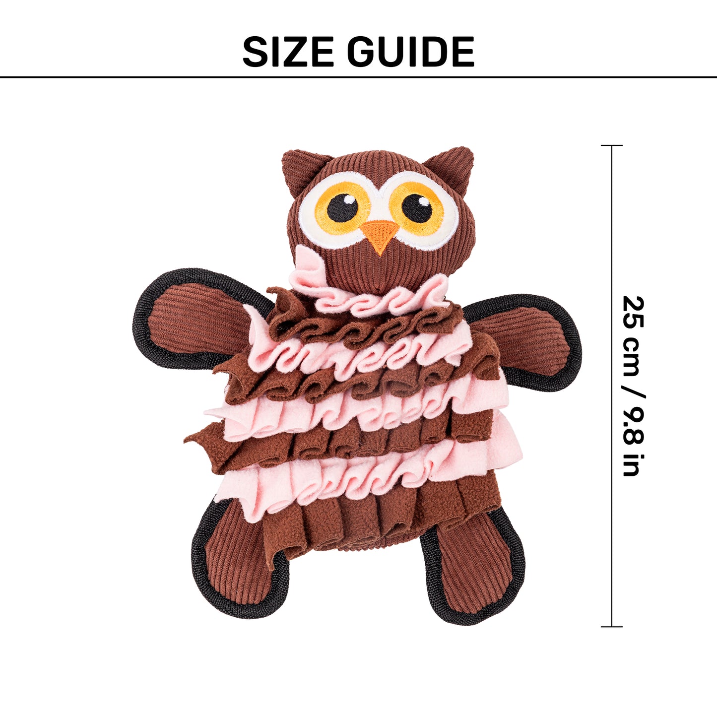 HUFT Ollie the Owl Snuffle Toy for Dog - Pink & Brown - Heads Up For Tails