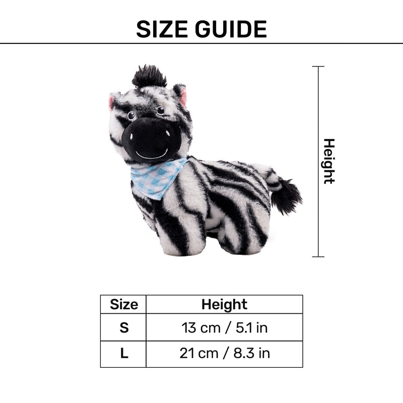 HUFT Zebra Zoom Plush Toy For Dog - Black & White - Heads Up For Tails