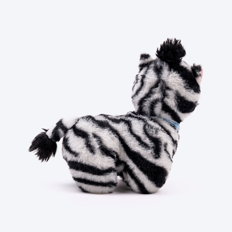 HUFT Zebra Zoom Plush Toy For Dog - Black & White - Heads Up For Tails