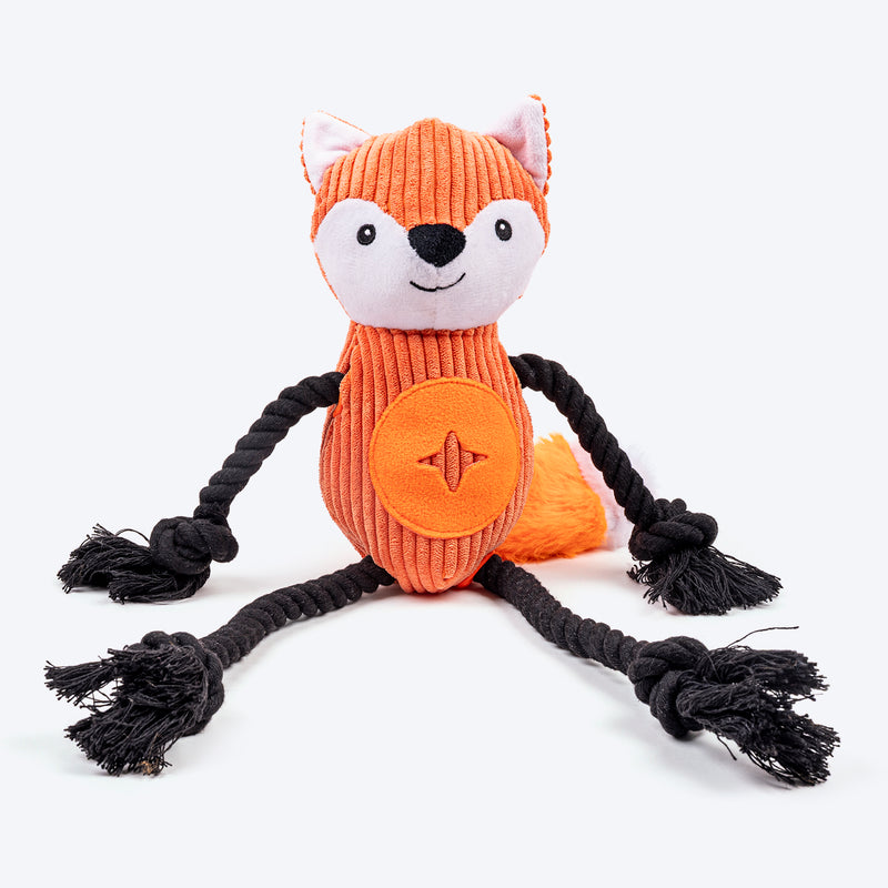 HUFT Phoebe The Fox Rope Toy For Dog - Orange & Black - Heads Up For Tails
