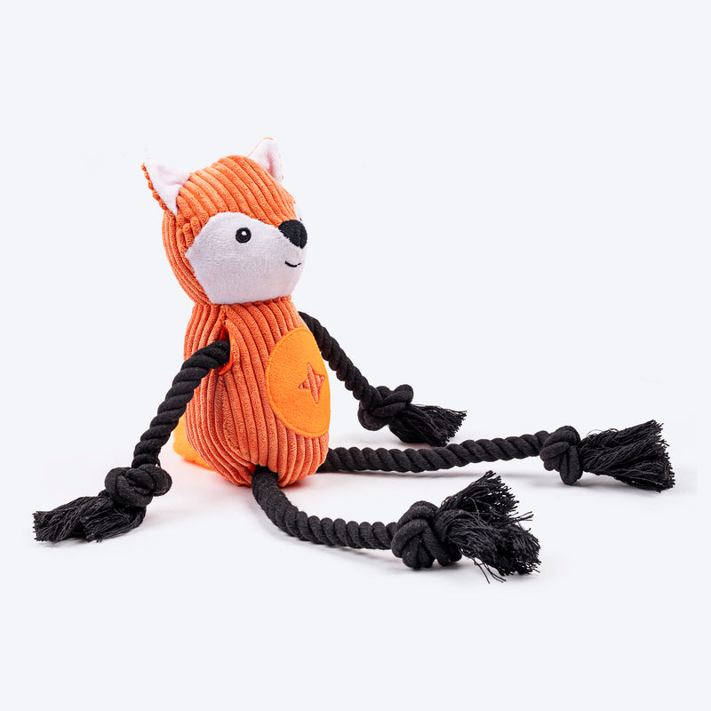 HUFT Phoebe The Fox Rope Toy For Dog - Orange & Black - Heads Up For Tails