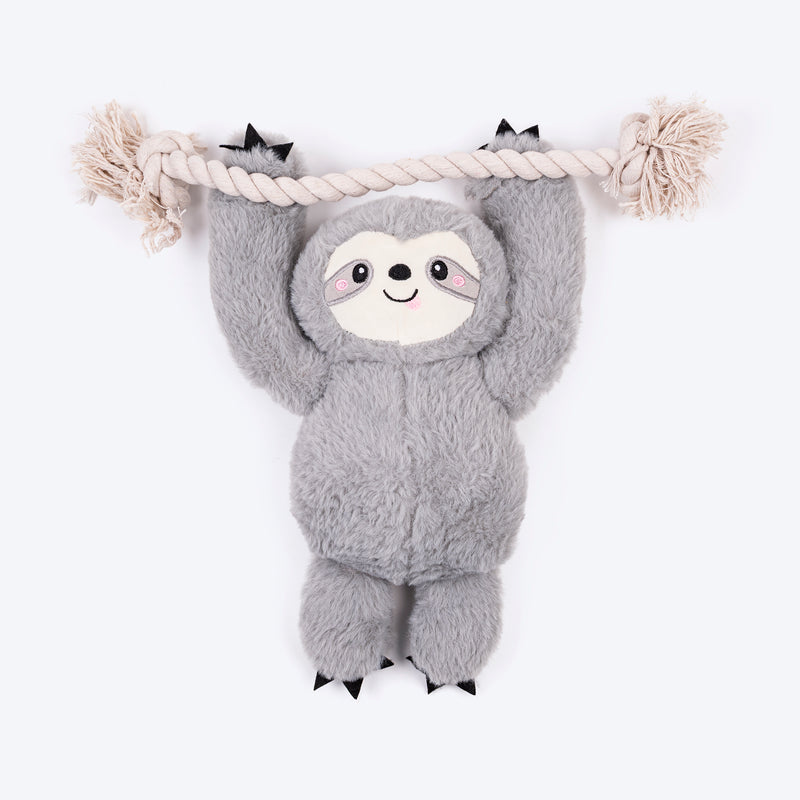 HUFT Sleepy Sloth Plush Toy for Dog - Grey - Heads Up For Tails