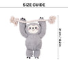 HUFT Sleepy Sloth Plush Toy for Dog - Grey - Heads Up For Tails