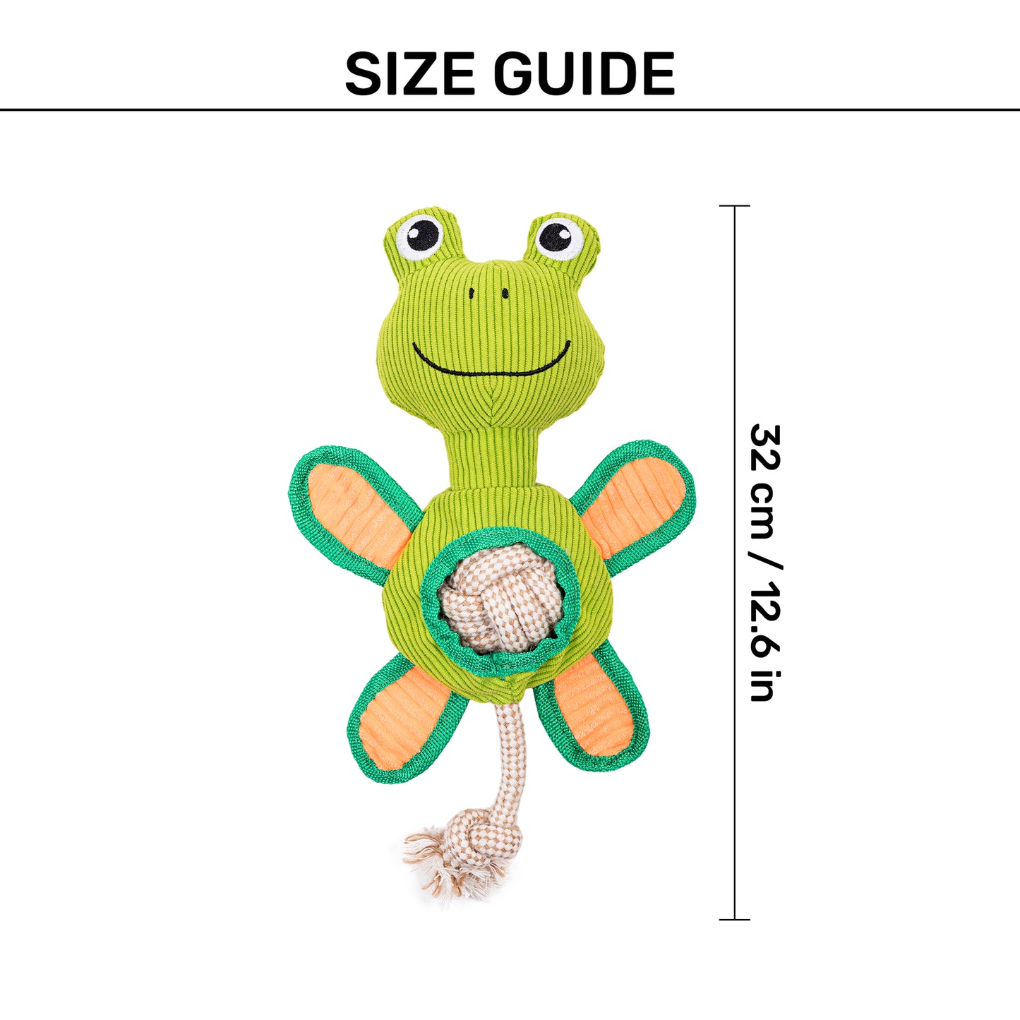 HUFT Hugs & Hops Frog Plush Toy for Dog - Green