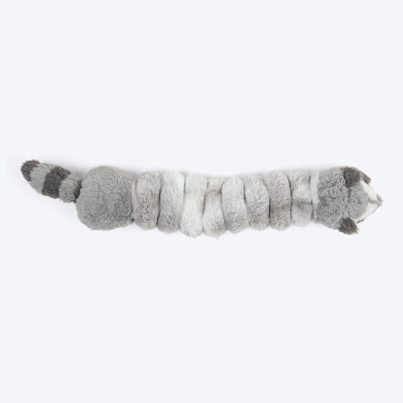 HUFT Slinky Raccoon Squeaky Plush Toy For Dog - Grey - Heads Up For Tails