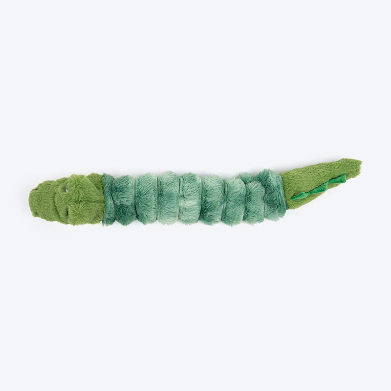 HUFT Slinky Gator Squeaky Plush Toy For Dog - Green - Heads Up For Tails
