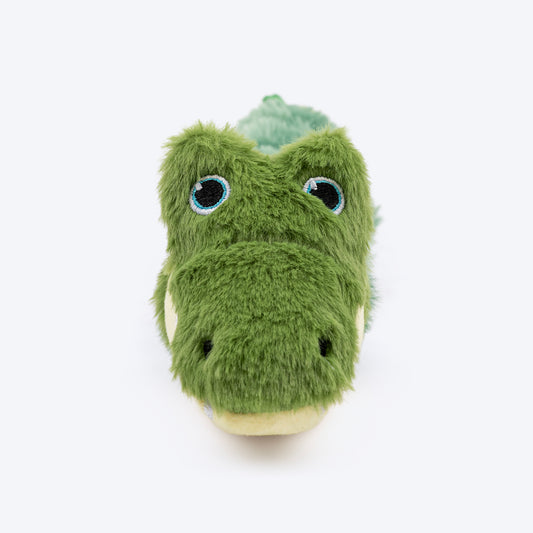 HUFT Slinky Gator Squeaky Plush Toy For Dog - Green - Heads Up For Tails
