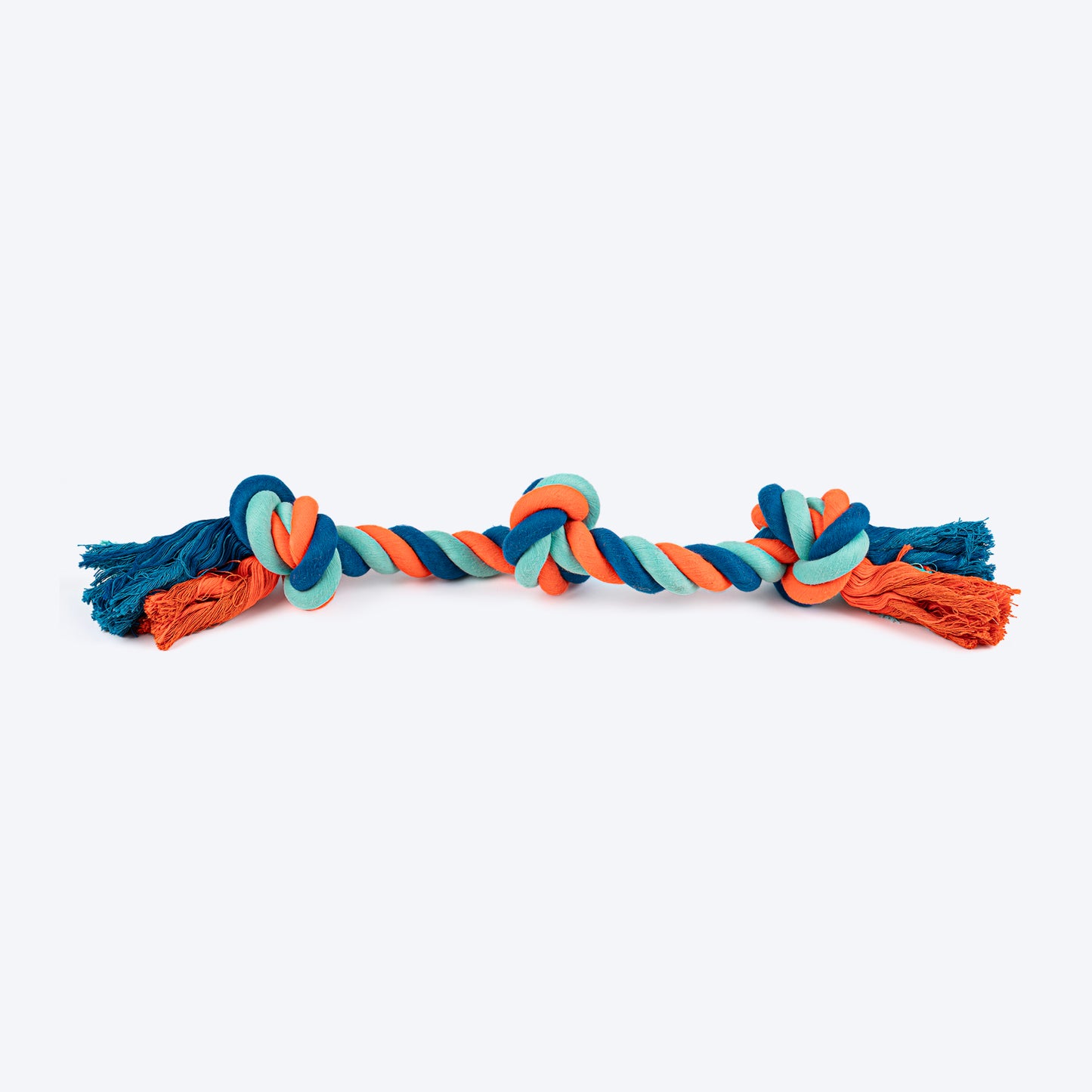 HUFT Tuggables 3 Knots Rope Toy For Dog - Blue & Orange - Heads Up For Tails