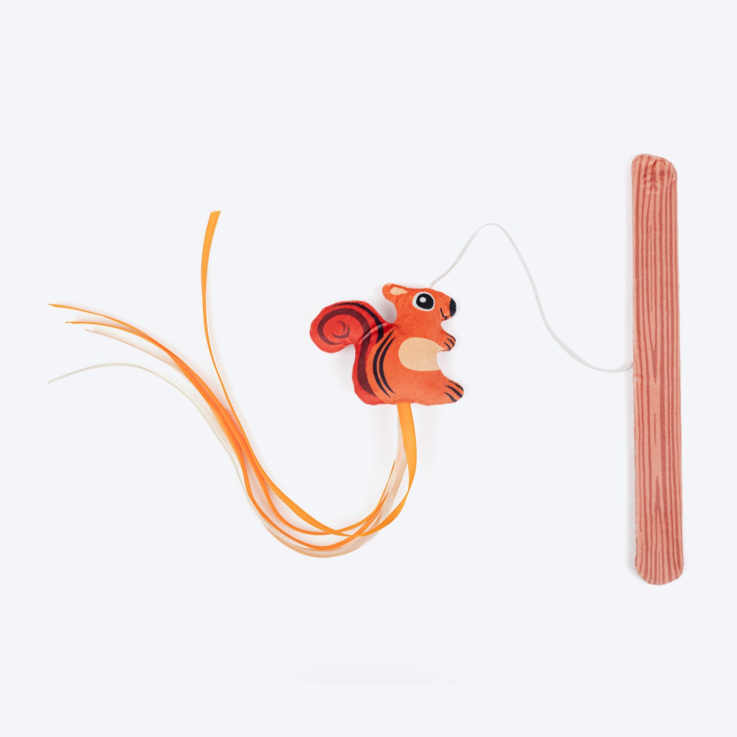 HUFT Squirrel Tales Teaser Toy With Catnip For Cat - Orange - Heads Up For Tails