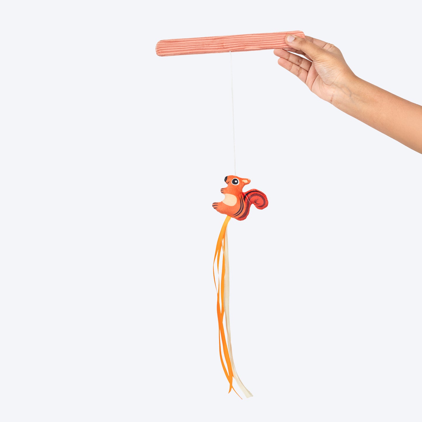 HUFT Squirrel Tales Teaser Toy With Catnip For Cat - Orange - Heads Up For Tails