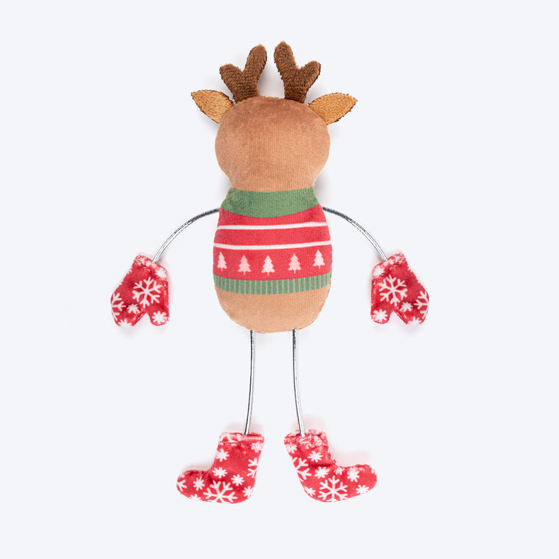 HUFT Merry Buddies Plush Toys With Catnip For Cat - Beige & Red - Set Of 2 - Heads Up For Tails