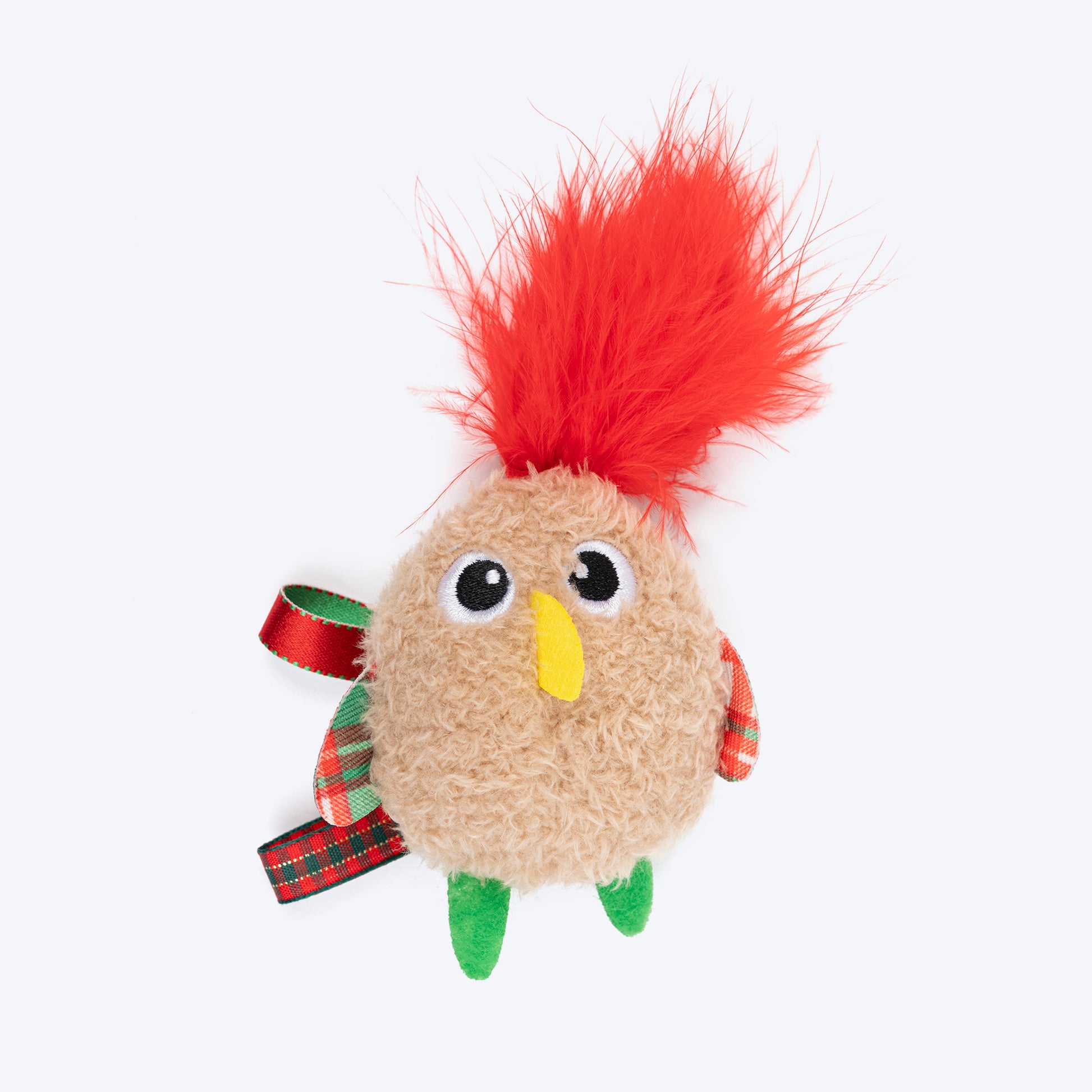 HUFT Merry Buddies Plush Toys With Catnip For Cat - Beige & Red - Set Of 2 - Heads Up For Tails