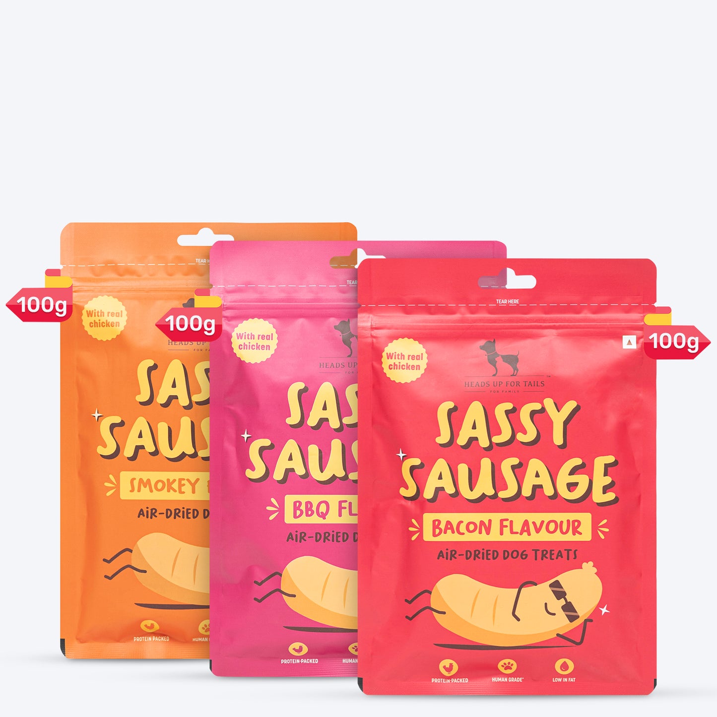 HUFT Very Sassy Air-Dried Sausage Mix Combo For Dog - Heads Up For Tails