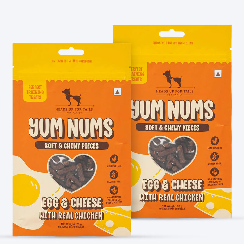 HUFT Yum Nums Soft & Chewy Sticks Egg & Cheese With Real Chicken Treat For Dogs - Heads Up For Tails