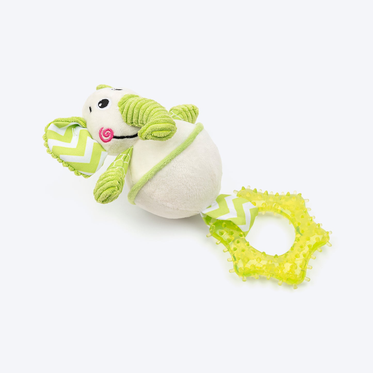 HUFT Billy The Elly Squeaky Plush Puppy Toy - White & Green_02