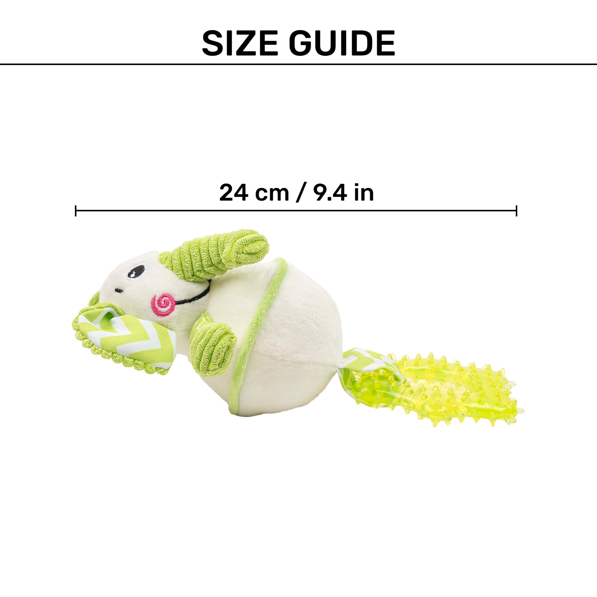 HUFT Billy The Elly Squeaky Plush Puppy Toy - White & Green_04