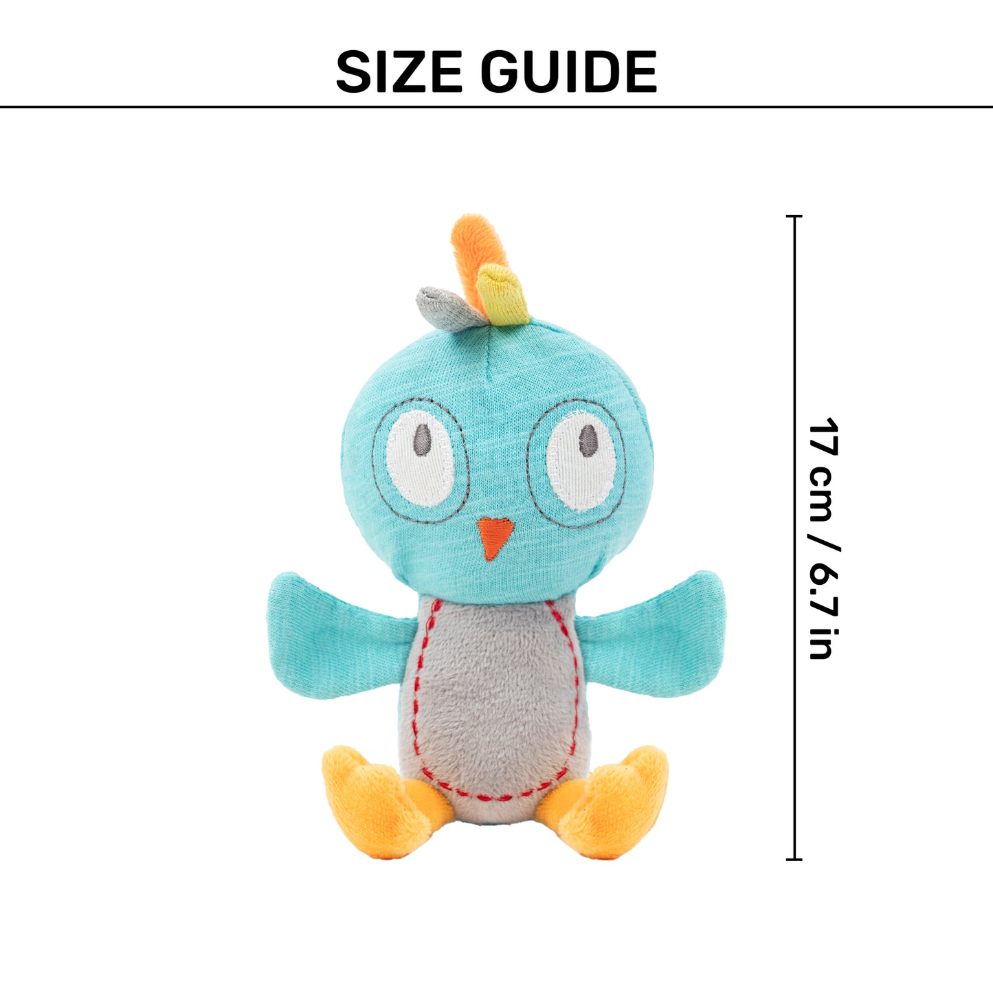 HUFT Blooey Birdy Squeaky Plush Toy for Puppies & Small Dogs - Multicolor_04