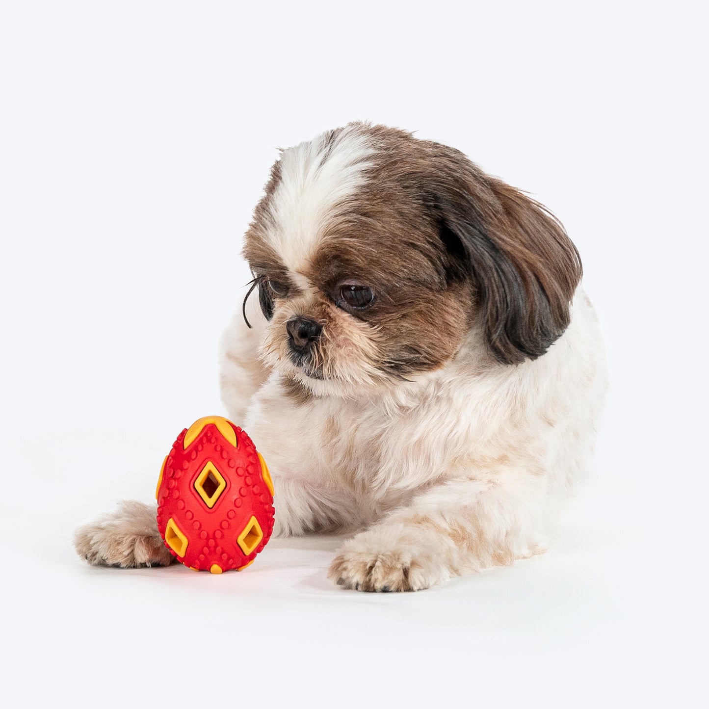 HUFT Chewtastic Eggs-Tra Chew Toy For Dog - Red & Yellow - Heads Up For Tails