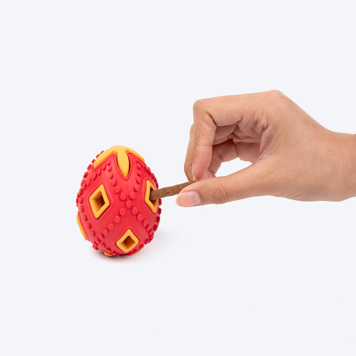 HUFT Chewtastic Eggs-Tra Chew Toy For Dog - Red & Yellow - Heads Up For Tails