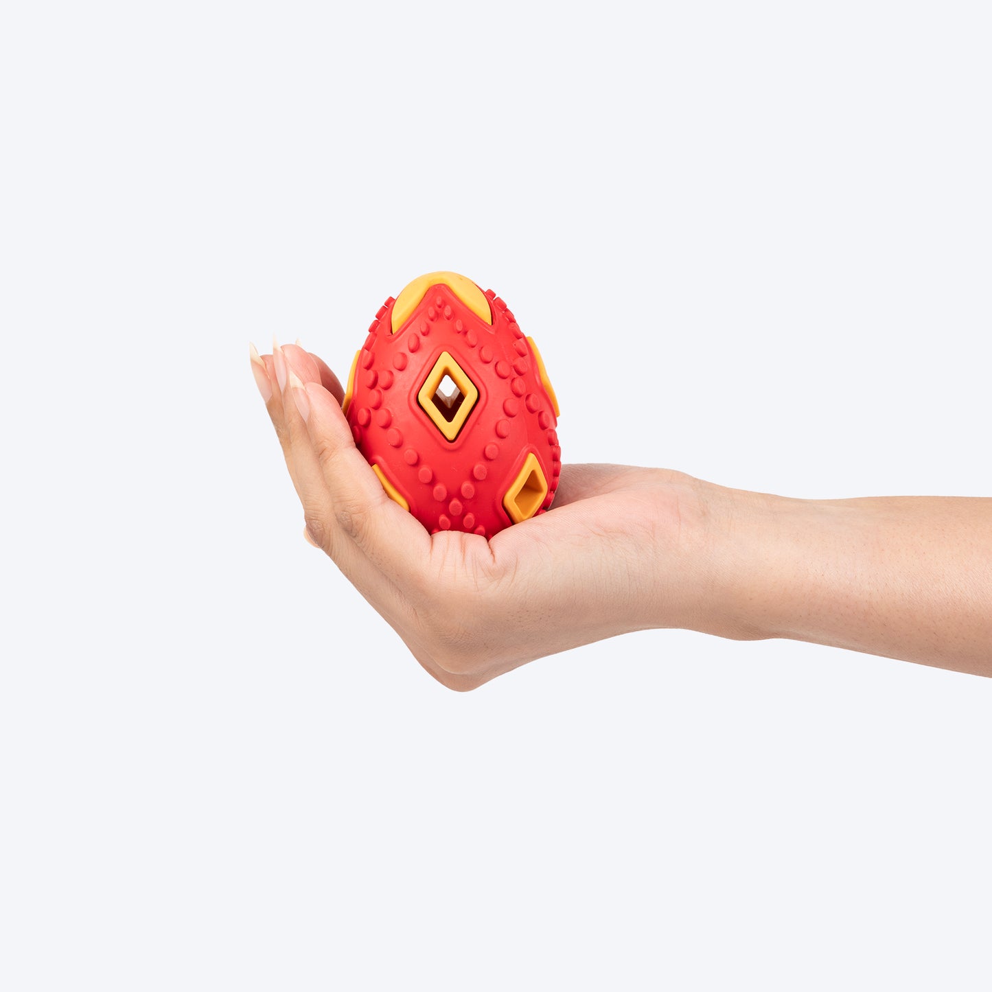 HUFT Chewtastic Eggs-Tra Chew Toy For Dog - Red & Yellow - Heads Up For Tails