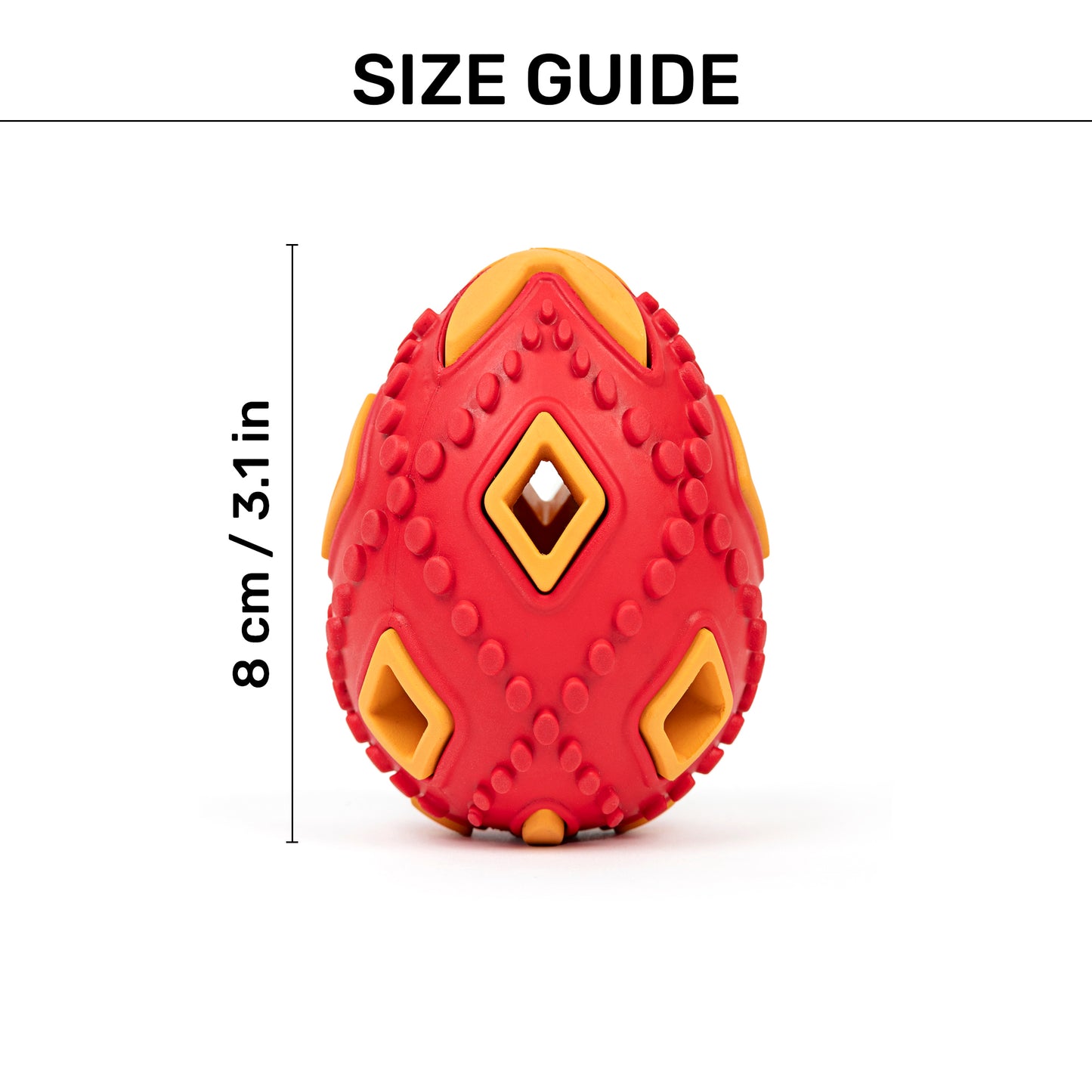 HUFT Chewtastic Eggs-Tra Chew Toy For Dog - Red & Yellow - Heads Up For Tails