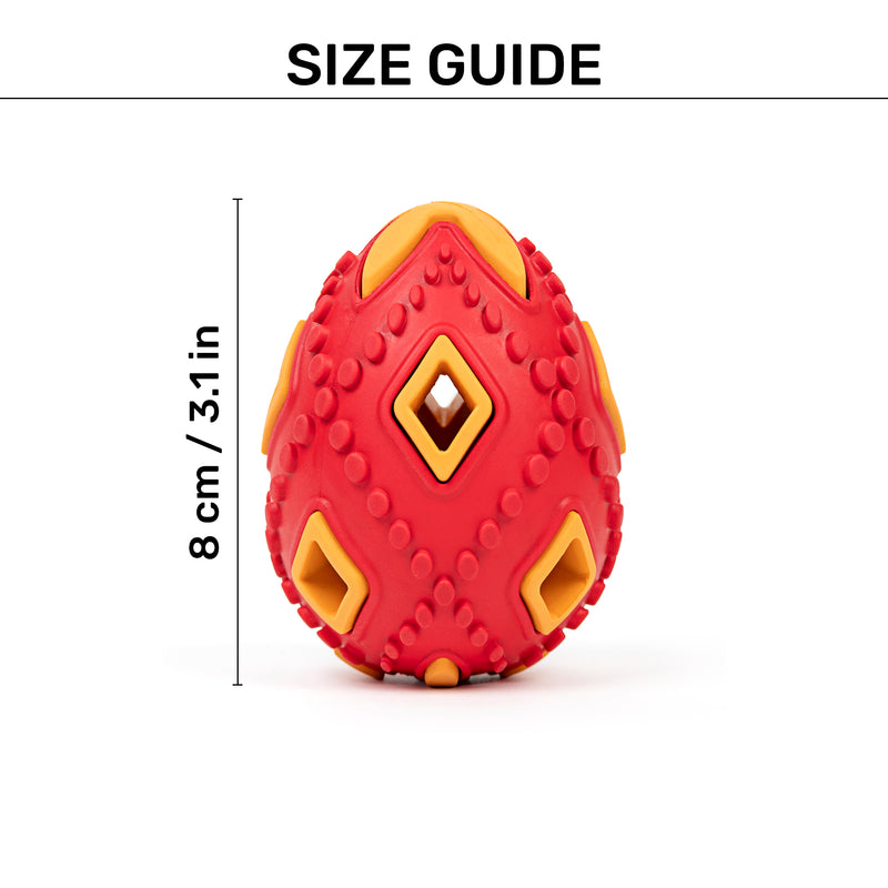 HUFT Chewtastic Eggs-Tra Chew Toy For Dog - Red & Yellow - Heads Up For Tails
