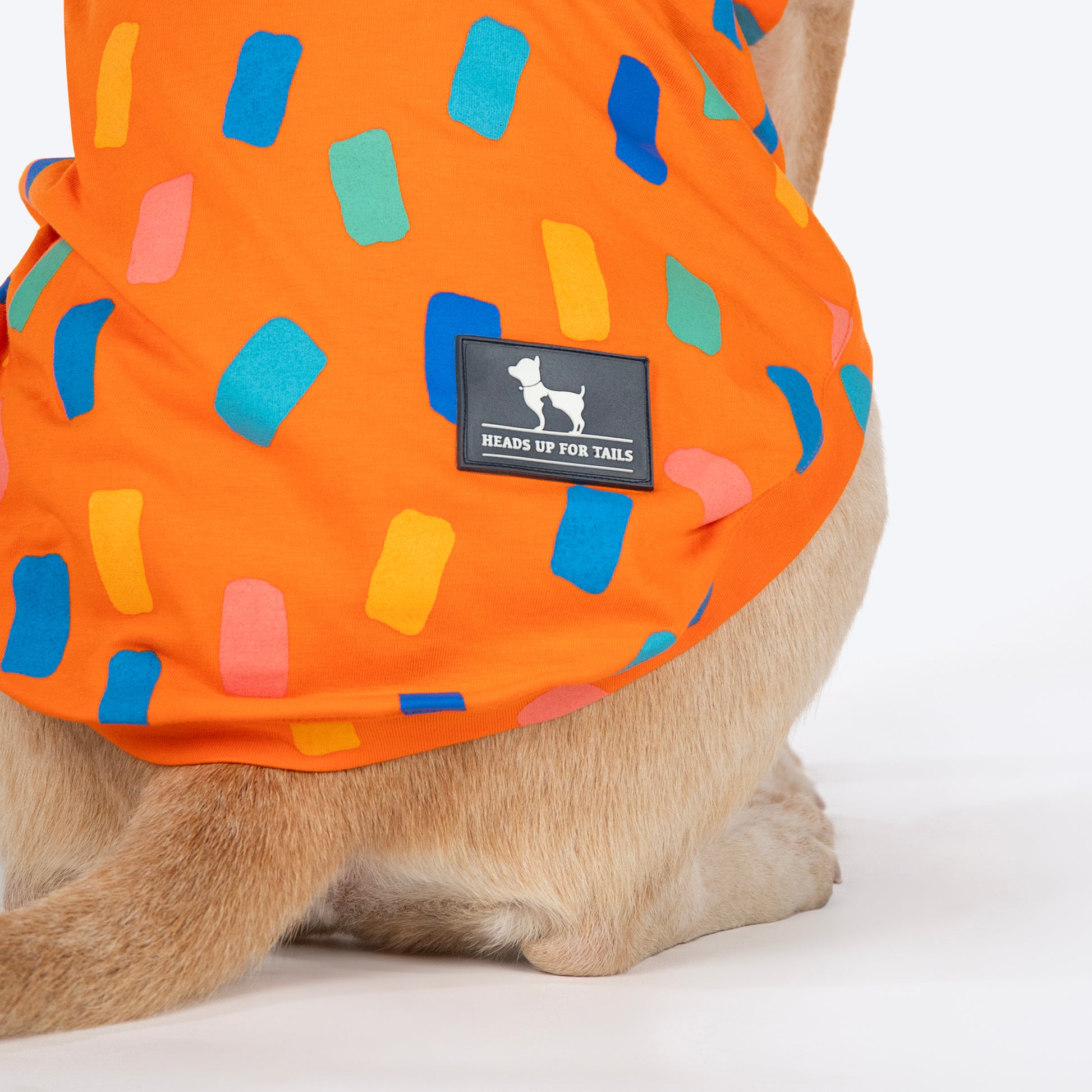 HUFT Confetti Love T-Shirt For Dog - Orange - Heads Up For Tails