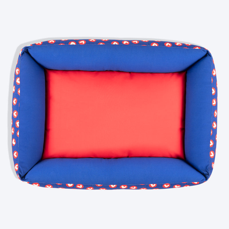 HUFT Cuddle Love Lounger Dog Bed - Red & Navy_04