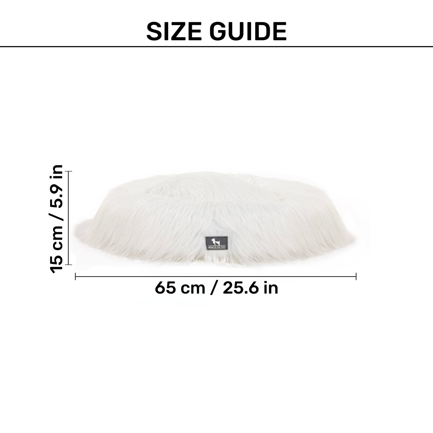 HUFT Furry Bliss Cuddle Bed For Cat & Puppy - White - Heads Up For Tails